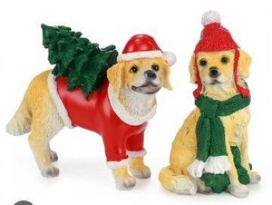 lot 17556 image: 2 Piece Christmas Dog Decor