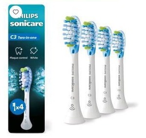 lot 17561 image: Philips Sonicare C3 Two-In-One - Genuine Replacement Electric Toothbrush Heads, White, 16 Pack