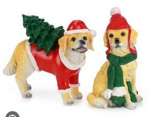 lot 17578 image: 2 Piece Christmas Dog Decor
