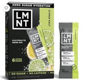 lot 17596 image: LMNT Zero Sugar Electrolyte Drink Mix, Citrus, 6ct, 5 Pack