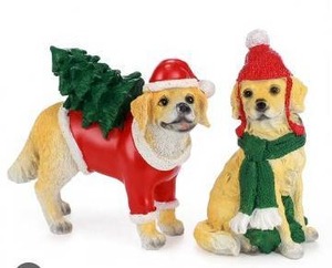 lot 17610 image: 2 Piece Christmas Dog Decor