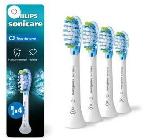 lot 17613 image: Philips Sonicare C3 Two-In-One - Genuine Replacement Electric Toothbrush Heads, White, 16 Pack