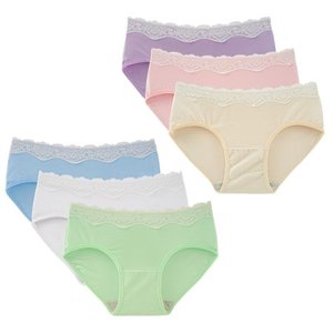 lot 17636 image: INNERSY Womens Lace Underwear Cotton Hipster Panties Soft Lace Underwear, Pack of 6, 2XL, Vivid Brights