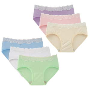 lot 17666 image: INNERSY Womens Lace Underwear Cotton Hipster Panties Soft Lace Underwear Pack of 6, 2XL, Vivid Brights