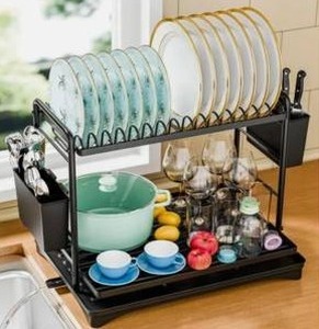 lot 17684 image: Black 2 Tier Dish Drying Rack