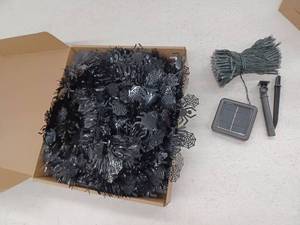 lot 17685 image: Miscellaneous Halloween Deocr Lot, Black Pop Up Tree And Lights