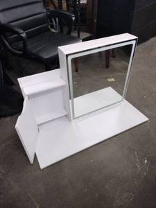 lot 63013 image: Wall Mounted Vanity Desk with LED Mirror