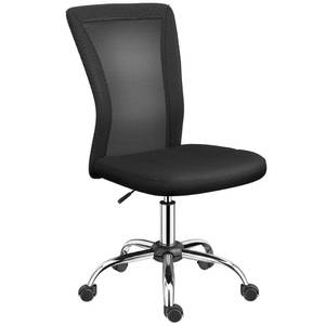 lot 63024 image: Vinsetto Mesh Office Chair Armless Swivel Desk Chair with Adjustable Height Load 100 kg for Study Office 43 x 58 x 90-100 cm Black