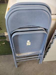 lot 63083 image: Blue Steel Folding Chair