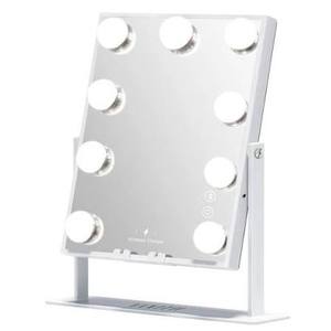 lot 58393 image: VANITII Fenair Hollywood Glow Vanity Mirror with Wireless Charging M - 9 Dimmable LED Bulbs  VNT-2530-JMBT-WHT