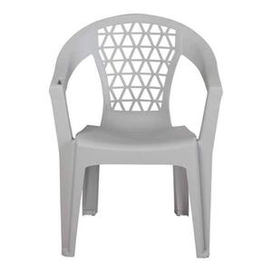 lot 63069 image: Light Grey Penza Stack Resin Outdoor Dining Chair - Set of 2