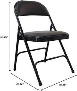 lot 63072 image: Black Vinyl Padded Folding Chair