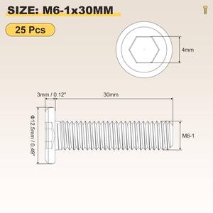 METALLIXITY Flat Head Hex Socket Cap Screws Bolts(M6-1x30) 25Pcs