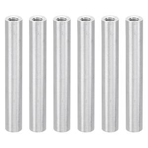 lot 104 image: PATIKIL 6pcs M3 Metal Threaded Standoff Spacer Nuts, Round Aluminum Spacers Female Coupling Screws, 18 ID x 316 OD x 1 38 L Silver