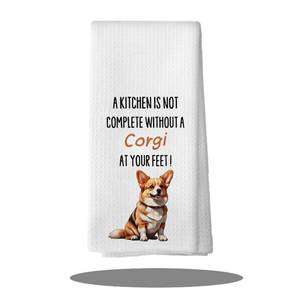 lot 126 image: ARPTCN Corgi Dog Gifts Kitchen Towels, 16x24 Inch Waffle Weave Microfiber Dish Cloths, Funny Dog Lover Decor for Home Housewarming, Highly Absorbent Decorative Hand Towels for Mom Women Girls