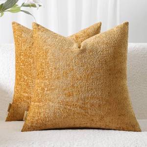 lot 127 image: Ailuteie Throw Pillow Covers 16x16 Set of 2 �� Solid Color Decorative Cushion Covers for Couch, Sofa, Bed �� Natural Dye-Inspired Pillow Cases with Hidden Zipper,(No Insert) Mustard