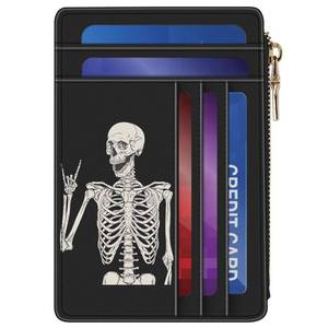 lot 133 image: ZYAOTWQZ small wallet women, RFID thin wallet for women, thin ladies credit card holder (Skull)