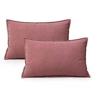 lot 144 image: Ailuteie Corduroy Throw Pillow Covers 20x12 Set of 2 �� Boho Decorative Pillow Covers for Couch, Sofa, Bed �� Soft Rectangle Cushion Covers for Living Room Decor (No Insert) Brown