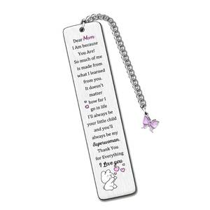 lot 148 image: Mom Bookmarks Mothers Day Gifts Bookmarker Mommy My Greatest Superwoman Birthday Present Mum I Am Because You are Retirement Appreciate Keepsakes Christmas Thanksgiving Women Book Accessory Butterfly