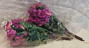 lot 154 image: 2 Faux Rose Bouquets (Dark Pink)