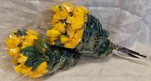 lot 155 image: 2 Faux Rose Bouquets Yellow