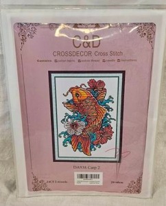 lot 163 image: CROSSDECOR Stamped Cross Stitch Set for Adults Carp Cross Stitch Kit for Beginners DIY Embroidery Kits
