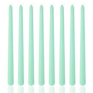 lot 168 image: 8 Pack 10 Inch Bright Blue Taper Candles for Dinner Home Decor Wedding Shower