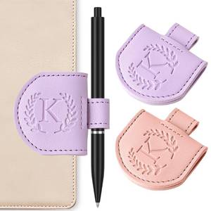 lot 170 image: Vane Oak Personalized Magnetic Bookmark Pen Holder, 2 Pcs Letter Custom Book Mark Journal Clip, Gifts for Book Lovers Reading Women, Purple & Pink, Letter K