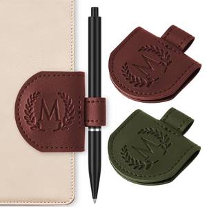 lot 173 image: Vane Oak Personalized Magnetic Bookmark Pen Holder, 2 Pcs Letter Custom Book Mark Journal Clip, Gifts for Book Lovers Reading Women, Red & Green, Letter M