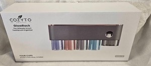 lot 175 image: COZYTO GlowRack Wall-Mounted Toothbrush Holder (Frosted Silver Gray, 4 Cups)