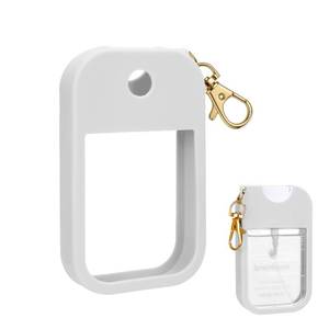 lot 192 image: Set of 2 AIERSA Hand Sanitizer Spray Case Compatible with Touchland, Silicone Hand Sanitizer Case Holder with Keychain for Touch Land Mist 1FL. OZ (White)