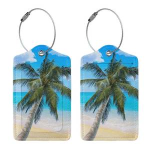 lot 194 image: Luggage Tags for Suitcases Funny Leather Carnival Cruise Luggage Tags Cute Travel Name Tags for Cruise Ships Travel Essentials 2 Pack(Palm)
