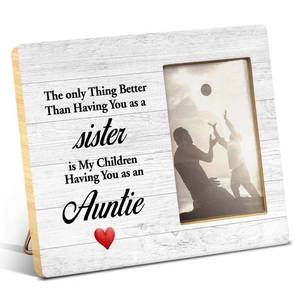lot 210 image: Yuzi-n Auntie Gift Ideas, New Aunt Gift, Aunt Announcement Gifts Wood Picture Frame for 4x6 Inches Photo