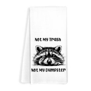 lot 211 image: FITIE Not My Trash Not My Dumpster Funny Raccoon Kitchen Towels, Raccoon Gifts Hand Towels for Bathroom, Humorous Mental Health Dish Towels Tea Towels for Kitchen, Raccoon Decor, 16x24 Inch
