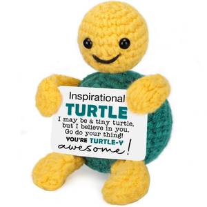 lot 215 image: Funny Crochet Turtle Inspirational Graduation Gifts for Daughter Son, Birthday Appreciation Gifts for Coworkers College Students Friends Bestie, Cheer Up Emotional Positive Gift for Back To School