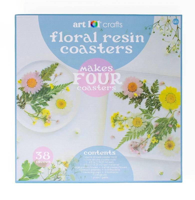 lot 5395 image: Art 101 Crafts Floral Resin Coasters Kit
