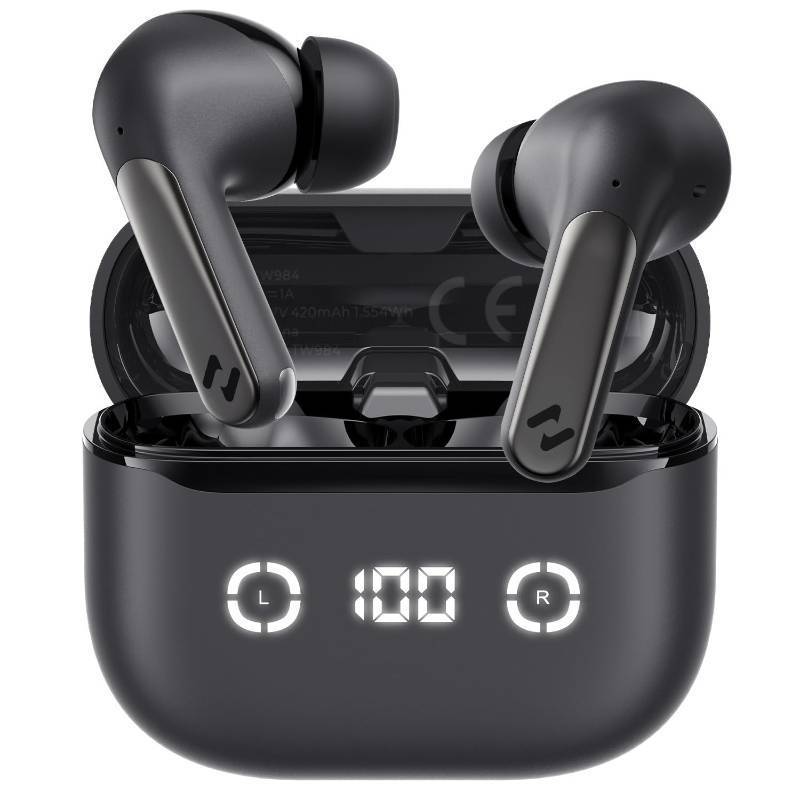 lot 7276 image:  havit Wireless Earbuds Noise Cancelling TW984, in-Ear Buds Bluetooth 5.4 Headphones, 40H Playtime, with 4 ENC Noise Cancelling Mic, 7 Preset EQs via App LED Display