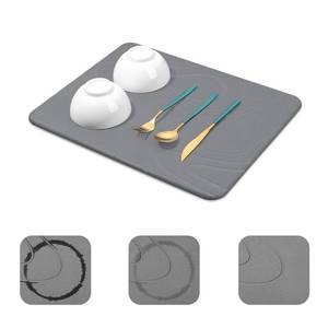 lot 6003 image: Snuggery Stone Drying Mat for Kitchen Counter - 18x14 Dirt-Resistant Quick Drying Fast Absorbent Non-Slip Diatomite Mat(Dark Grey)