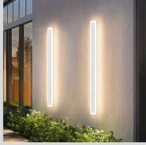 lot 6006 image: 2 Pack Outdoor Wall Lights, LED Exterior Light Fixtures Wall Mount, Modern Porch Lights Wall Sconce, Long LED Linear Outside Lighting for Garage, Front Door 3000K