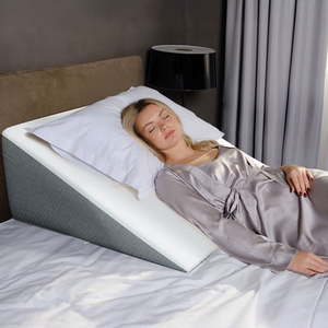 lot 6026 image: Kolbs Extra Wide Bed Wedge Pillow with Memory Foam Top for GERD and Acid Reflux  Stylish Jacquard Cover  (Extra Large 12 Height (31 x 33 x 12)  Multi-Color