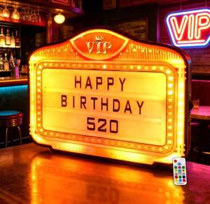 lot 6029 image: Bottle Service Lights, Custom Wedding Sign with 4 Interchangeable Letter Sets & 1 Numbers Set, LED Handheld Marquee Sign for Birthdays, Bachelorette & Club Nights & Party Photos(VIP)