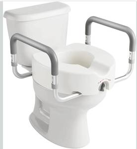 lot 6041 image: HOMLAND Toilet Seat Risers for Seniors, Adjustable Width & Height, 300 Lbs
