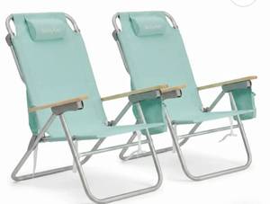 lot 6058 image: SUNNYFEEL Tall Beach Chair 2 Pack