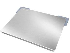 lot 6067 image: (58)304 Stainless Steel Cutting Board with Lip, Rounded Edges No Sharp Corners, With 2 Pcs Non-Slip Mats, for Kitchen, Meat, Vegetables, Fruits, Kneading, Bread & Baking (19.7L x 15.7W)