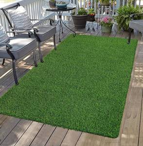 lot 6074 image: Artificial Grass Rug Indoor Outdoor Rug, 3x5Ft Dog Grass Mat with Drainage Holes, Synthetic Artificial Grass Turf Fake Grass Rug for Balcony Garden Lawn Landscape, 3x5Ft