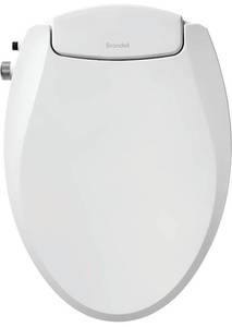 lot 6078 image: Brondell Bidet Toilet Seat Non-Electric Swash Ecoseat, Fits Elongated Toilets, White - Dual Nozzle System, Ambient Water Temperature - Bidet with Easy Installation