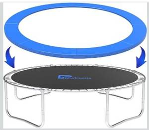 lot 6101 image: Polwkscas Trampoline Pad 15ft Trampoline Replacement Safety Pad, Waterproof and Tear-Resistant Safety Spring Cover Round Frame Pad, Trampoline Pad Replacement