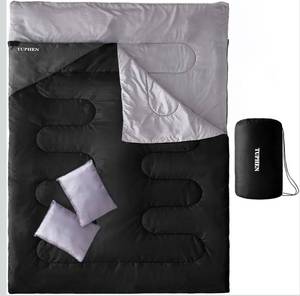 lot 6105 image: Tuphen Double Sleeping Bag, Sleeping Bag with 2 Pillows, Queen Size XL Bag for 2 People, Cold Warm Weather- 3 Seasons, Waterproof Adults for Camping, Backpacking or Hiking
