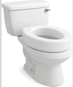 lot 6109 image: Carex Toilet Seat Riser, Elongated Raised Toilet Seat Adds 3.5 inches to Toilet Height, Assists with Bending or Sitting, Bolt-On Installation Under Existing Toilet Seat, 300 Pound Weight Capacity