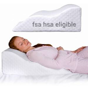 lot 6117 image: Aeris Wedge Pillow for Sleeping, Acid Reflux, and Snoring - FSA Eligible - Memory Foam Bed Wedge, 19-Degree Incline - Post-Surgery Recovery, Reading, Leg Elevation - Machine-Washable Cover